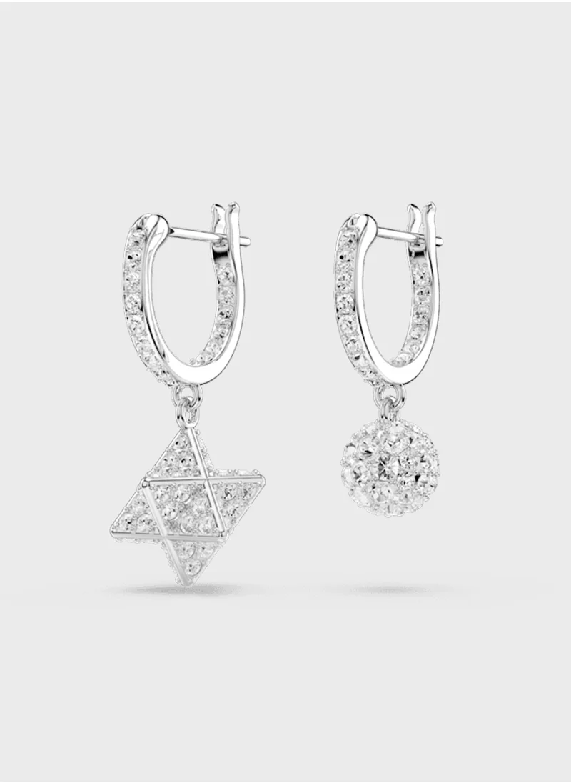 سواروفسكي Drop Detail Hoop Earrings