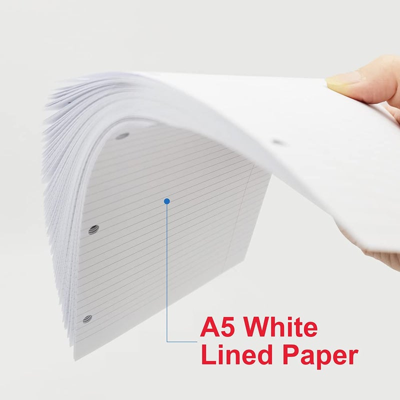 Getvow A5 Lined Paper Refill, 3 Hole Planner Refills, 100Sheets/200Pages, 100gsm White Loose-leaf Binder Paper, 5.8'' x 8.2'' - Image 3