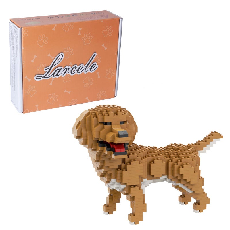 Larcele Micro Building Blocks Animal Set DIY Mini 3D Building Toy Bricks824 Pieces KLJM05Golden Retriever - Image 3