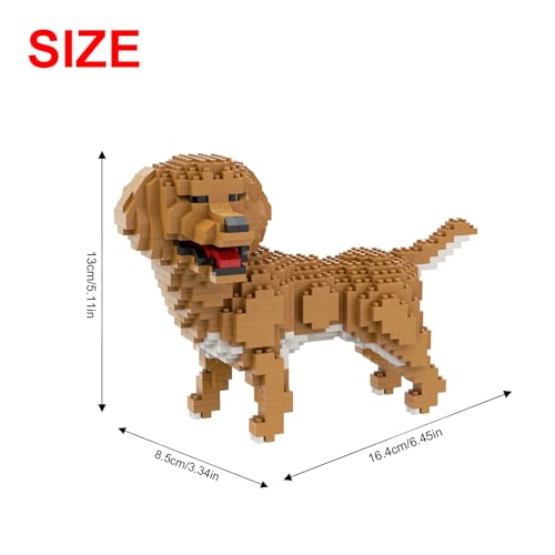 Larcele Micro Building Blocks Animal Set DIY Mini 3D Building Toy Bricks824 Pieces KLJM05Golden Retriever - Image 5