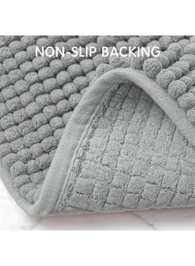 Bathroom Rugs Chenille Bath Rug Soft Short Plush Bath Mat Soft Shower Mat Water Absorbent Shower Mat Quick Dry Machine Washable(Light Gray,16" x 24") - Image 5
