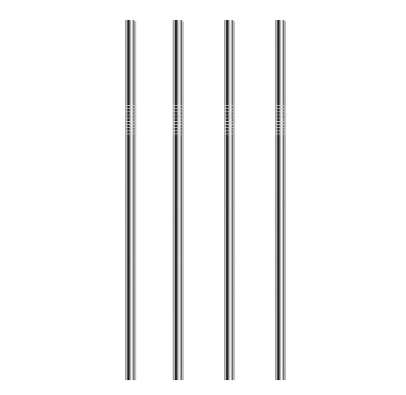 MADHYA Metal Straws Stainless Steel Straws 10.5" Drinking Straws Reusable, Perfect for Cocktail, for Yeti, Trail, Tumblers, Bars, moothies, Milkshakes, Juice, Tea (4 Straight Straw) - Image 1