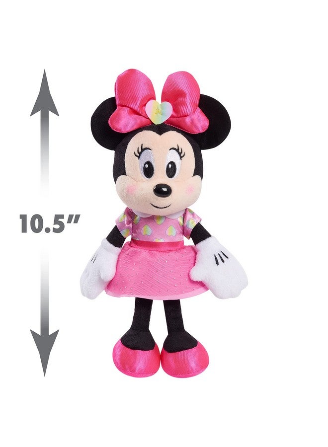 Minnie دميّة ميني ماوس من ديزني جونيور بحجم 8 إنش بقلوب صغيرة في فستان وردي، حيوان محشو - Image 4
