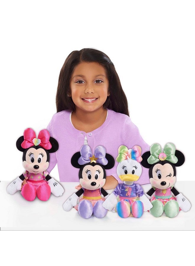 Minnie دميّة ميني ماوس من ديزني جونيور بحجم 8 إنش بقلوب صغيرة في فستان وردي، حيوان محشو - Image 2