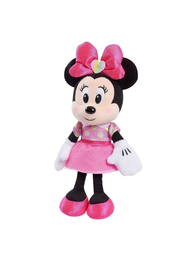 Minnie دميّة ميني ماوس من ديزني جونيور بحجم 8 إنش بقلوب صغيرة في فستان وردي، حيوان محشو - Image 3