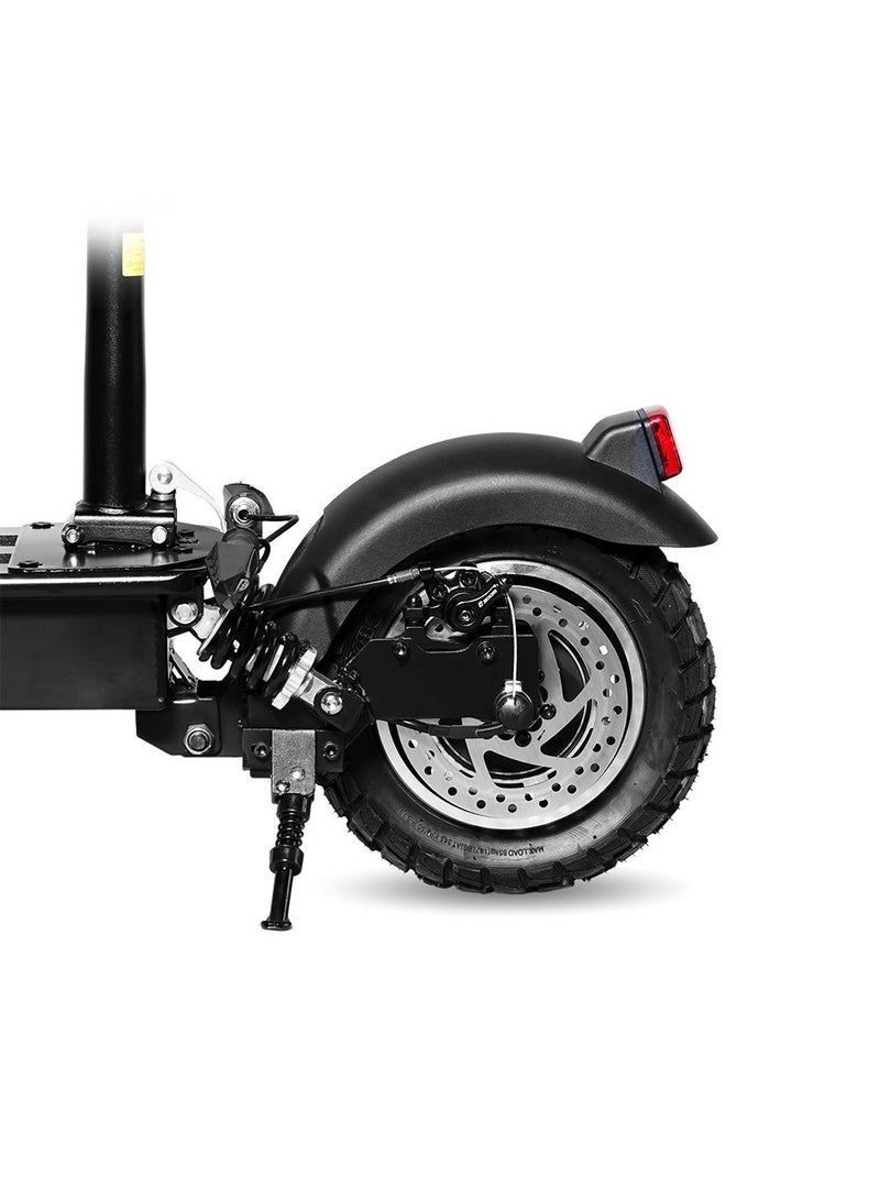 كروني سكوتر كهربائي عالي السرعة V10 - محرك 1200 واط، بطارية 48 فولت/14 أمبير/ساعة، مدى 25-35 كم، نظام تعليق مزدوج، فرامل قرصية هيدروليكية، إطارات لجميع التضاريس، سعة حمولة 150 كجم، هيكل ألومنيوم قابل للطي، شاشة LCD كبيرة، مصابيح أمامية ثلاثية LED، اتصال بالتطبيق، سهل الطي - Image 3