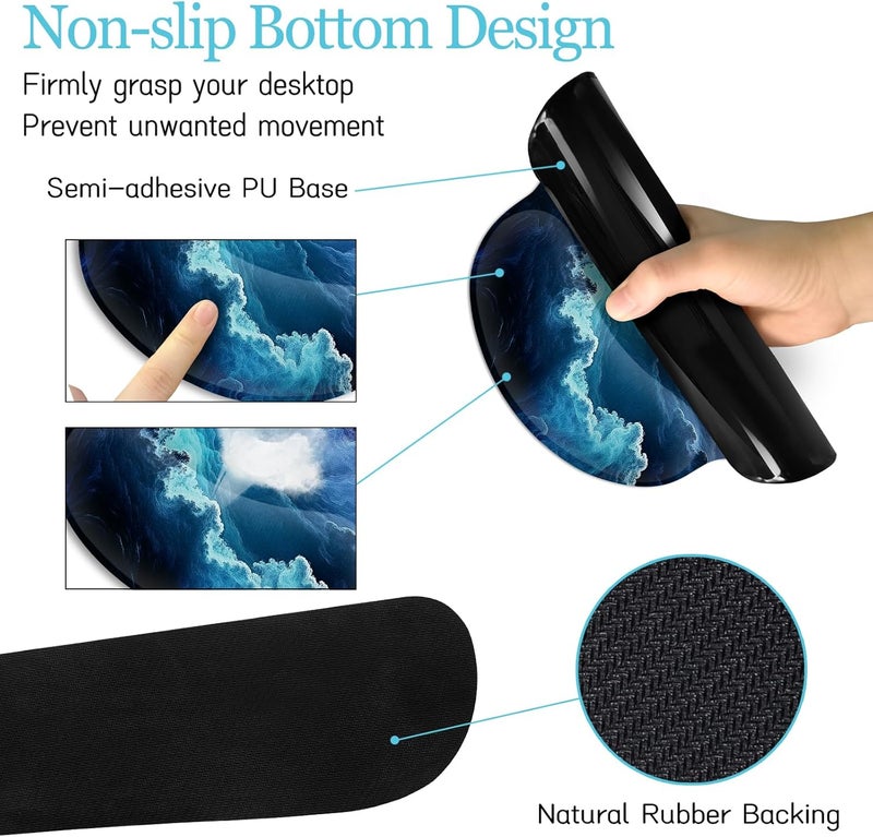 Galaxy Mouse Pad Set Large Desk Matt for Desktop, Ergonomic Mouse Pad with Wrist Rest, Gaming Mousepad Wrist Support Keyboard Mat Cup Coaster Set Cute Office Desk Decor Accessories - Image 5