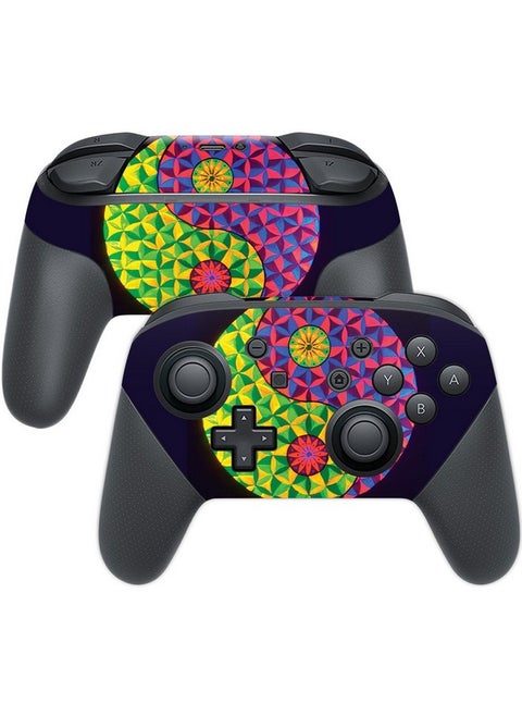 Mightyskins Skin Compatible With Nintendo Switch Pro Controller Neon Yin Yang | Protective, Durable, And Unique Vinyl Decal Wrap Cover | Easy To Apply, Remove, And Change Styles | Made In The Usa