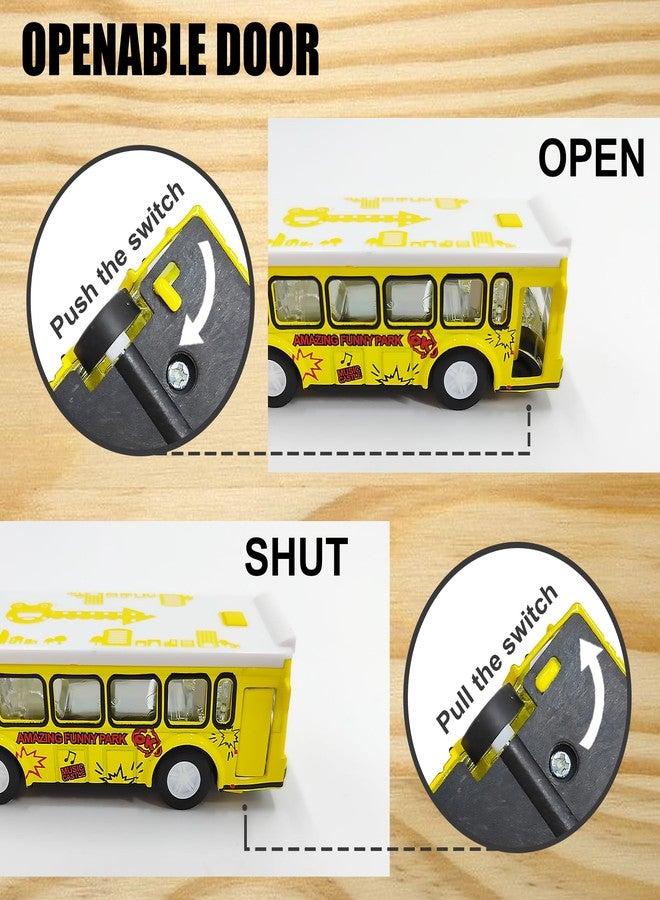 KIDAMI Die Cast Metal Toy Cars Buses Set, 1:64 Scale Double Decker City Bus Vehicles, Pull Back Cars with Openable Doors for Toddlers Boys Girls Birthday Gift - Image 3