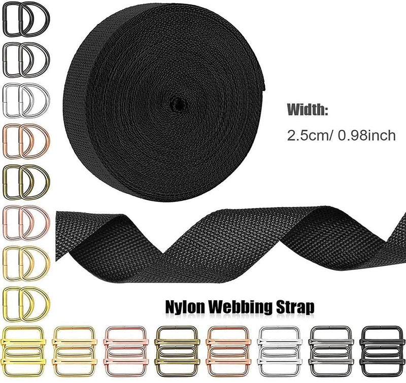 DIY Crafts DIY DIYC14400 Crafts Side Slide Release Buckles TriGlide Slides Nylon Webbing Straps 10 Pcs Slide Buckles Chrome Silver  - Image 3