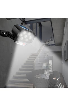 Generic Reto Dummy Camera with Solar-Powered Outdoor LED Light, designed for gardens and outdoor monitoring. Wall-mounted with a retro solar panel, wired, and finished in black. Perfect for enhancing security and aesthetics.  - Image 5
