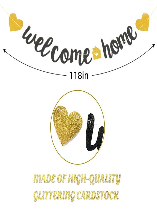 Teniinet Welcome Home Banner with Two Heart and A Vivid Home Sign Flash Party Decorations, Fully Assembled and Ready to Hang, Funny Welcome Party Sign Decors for Family Housewarming - Image 3