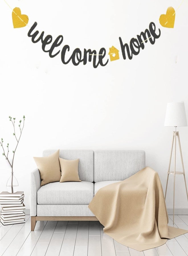 Teniinet Welcome Home Banner with Two Heart and A Vivid Home Sign Flash Party Decorations, Fully Assembled and Ready to Hang, Funny Welcome Party Sign Decors for Family Housewarming - Image 4