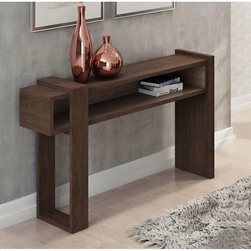 بيتك طاولة مدخل خشب سنديان بني - 140×40×90 سم - Image 1