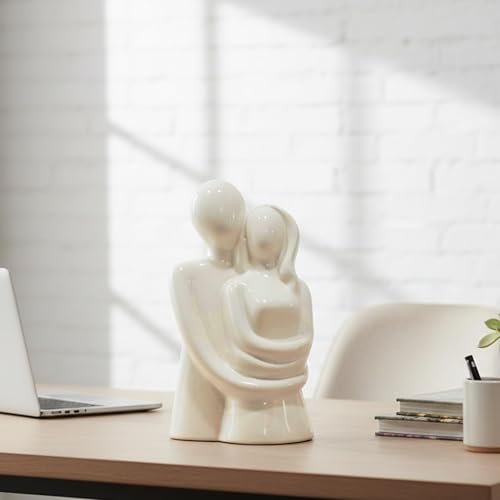 CraftVatika Hugging Couple Showpiece, Modern Home Decoration Items for Living Room, Gift for Anniversary,Valentine,Wedding, Mens Women,Table Top Decoration Items for Bedroom, Drawing Room - Image 2