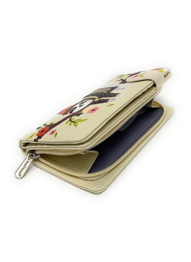 Shag Wear Chillin Sloth Large Animal Wallet For Women And Teen Girls Vegan Faux Leather Beige 7"  - Image 3
