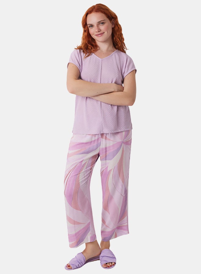 women'secret Geometric Print Capri Pajamas  - Image 1