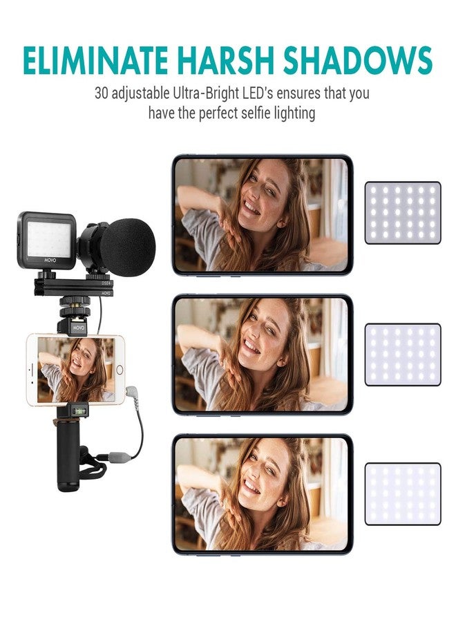 Movo Vlog Kit V7 - YouTube Starter Kit with Grip, Stereo Microphone, Light and Wireless Remote Vlogging Kit for iPhone for YouTube, TikTok, Vlogging Equipment for iPhone/Android - iPhone Vlogging Kit - Image 5