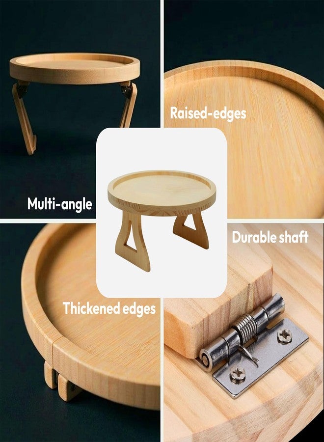 Questsole Home Round Sofa Armrest Tray – 10 Inch Bamboo Clip-On Couch Table for Coffee Snacks Remote & Phone with Adjustable Arm Clamp - Image 5