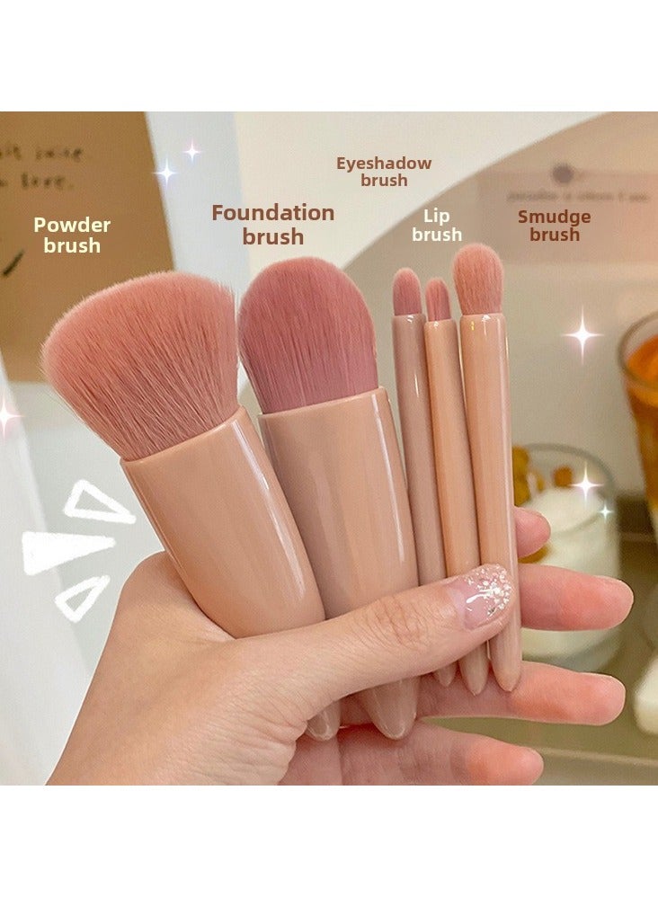 Goolsky Easy-taken Travel Makeup Brush Set, COSHINE 5pcs Mini Complete Function Cosmetic Brushes Kit (5pcs with mirror) - Image 2