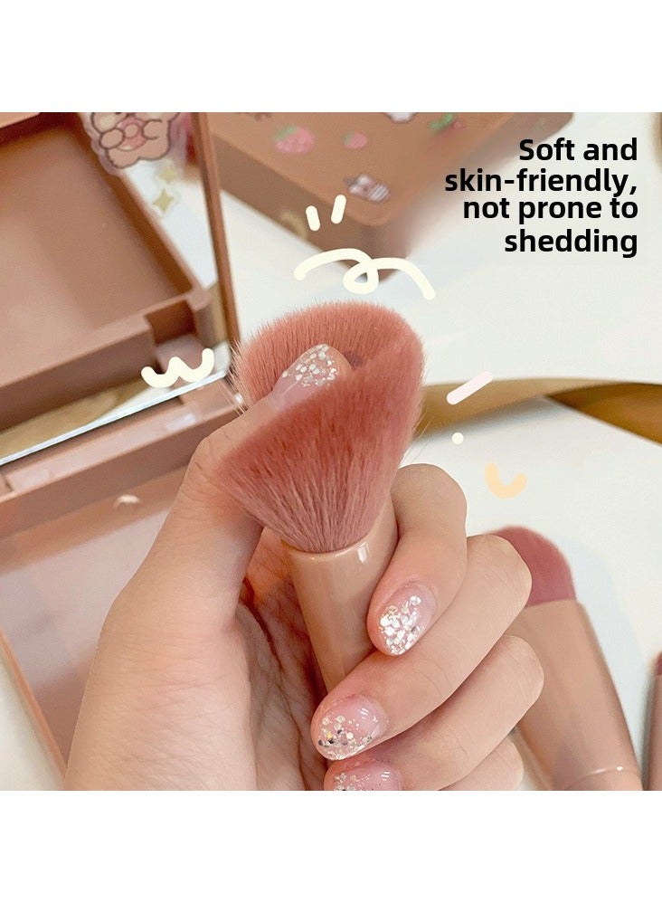 Goolsky Easy-taken Travel Makeup Brush Set, COSHINE 5pcs Mini Complete Function Cosmetic Brushes Kit (5pcs with mirror) - Image 3