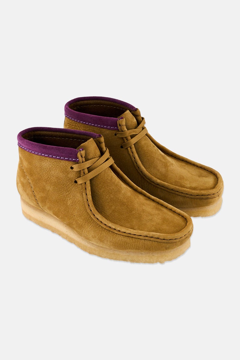 clarks Women Standard Wallabee Boot Lace Up Casual Shoes, Tan - Image 1