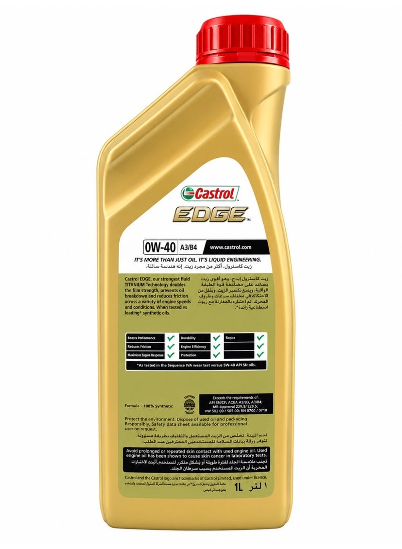 Castrol EDGE 0W-40 Advanced Full Synthetic Engine Oil - Image 2