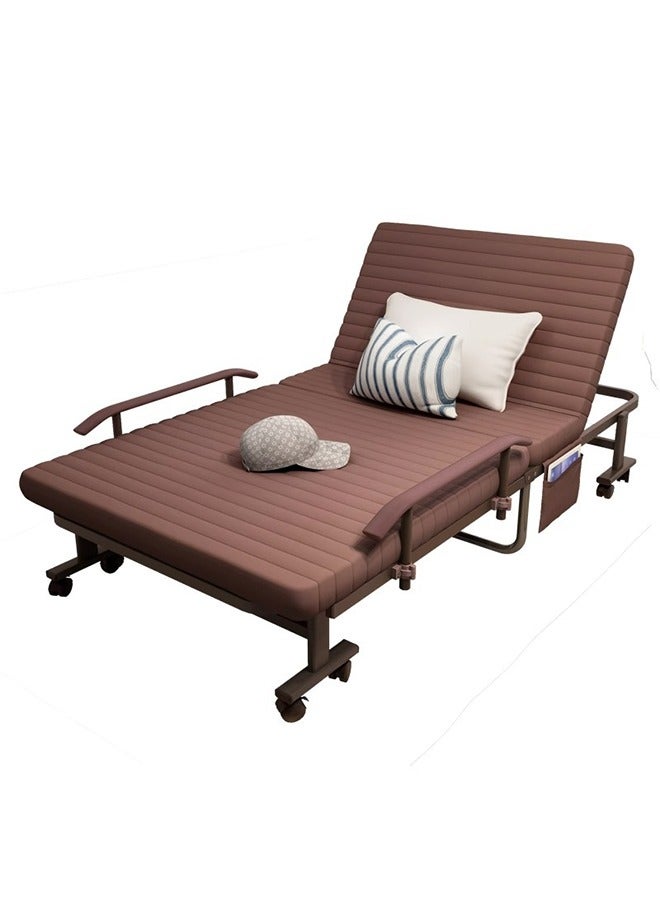 Generic Portable Folding Bed, Folding Guest Bed , With Wheels That Can Be Locked, Height Adjustable, With Side Storage Bags, Adult Folding Bed, Camping Folding Bed, Suitable For Offices, Homes, Hospitals. 192cm×80cm×33cm.  - Image 1