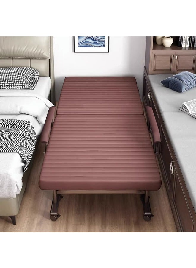 Portable Folding Bed with Wheels and Side Storage Bags, Multi-Angle Adjustable Nap bed with Armrests, Suitable for Offices/Homes/Hospitals - Image 3