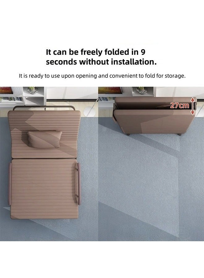 Portable Folding Bed with Wheels and Side Storage Bags, Multi-Angle Adjustable Nap bed with Armrests, Suitable for Offices/Homes/Hospitals - Image 4