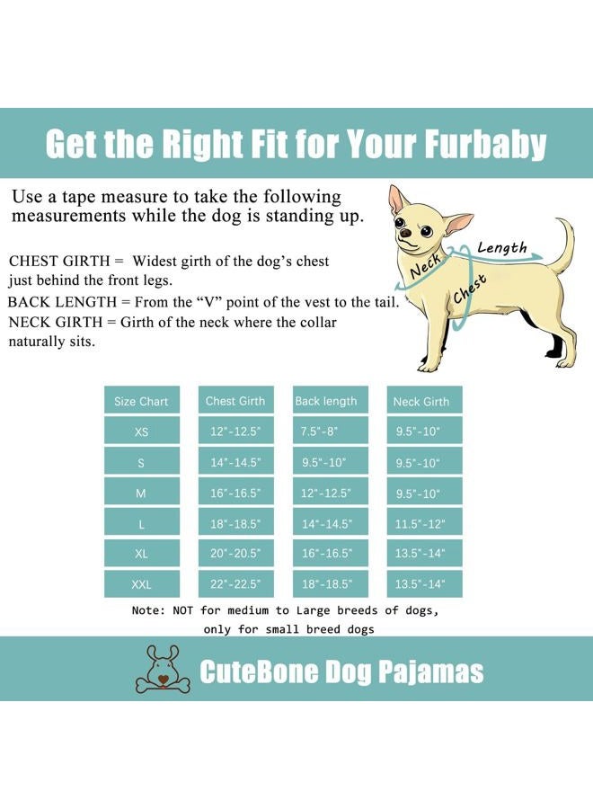 Soft & Stretchy Dog Pajamas - Cozy Pet Jammies Breathable Jumpsuit for Small Dogs - All-Season Comfy Outfit Easy-On Pullover Design - Keeps Pets Warm & Comfortable P06M