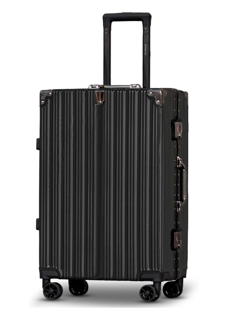 ZAAPPY Prosp 24 Inch (20-25KG) Checked In Aluminum Frame Unbreakable Fashion Travel Trolley Luggage, Polycarbonate Hard Shell Suitcase with 360° Double Spinner Wheels - Image 1