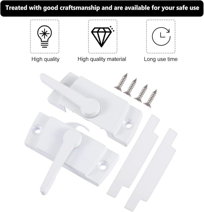 2 Pack Window And Door Security Crescent Locks Push Pull Safety Buckle For Home Hospital School Hotel - Image 4