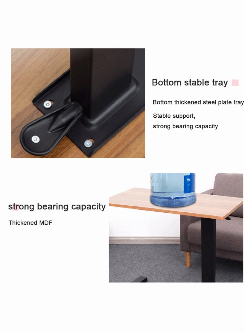 Chulovs - Overbed Bedside Table with Rolling Wheels 80x40x90cm C-Shape Side Table Adjustable Height Hospital Bed End Table Sofa Large Laptop Side Table for Couch Living Room standing desk - Image 1