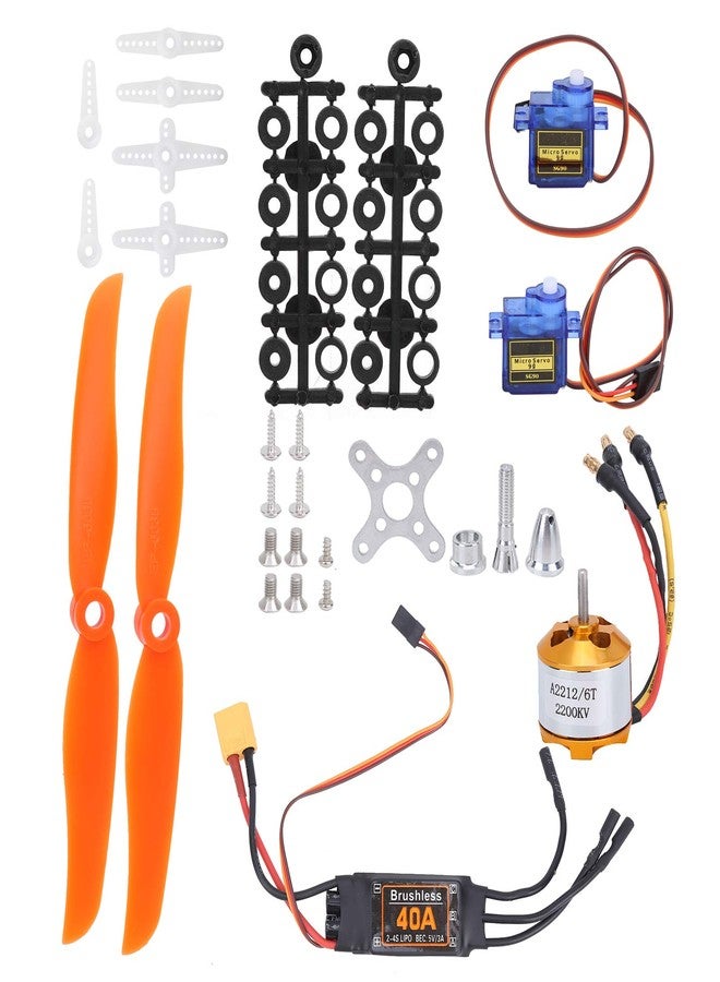 Chazcool RC Plane Motor Kit, RC Airplane Motor 2212 KV2200 Motor + 40A XT60T ESC + SG90 Servo + 6035 Propeller Accessory Kit, RC Airplane Power Kit - Image 1