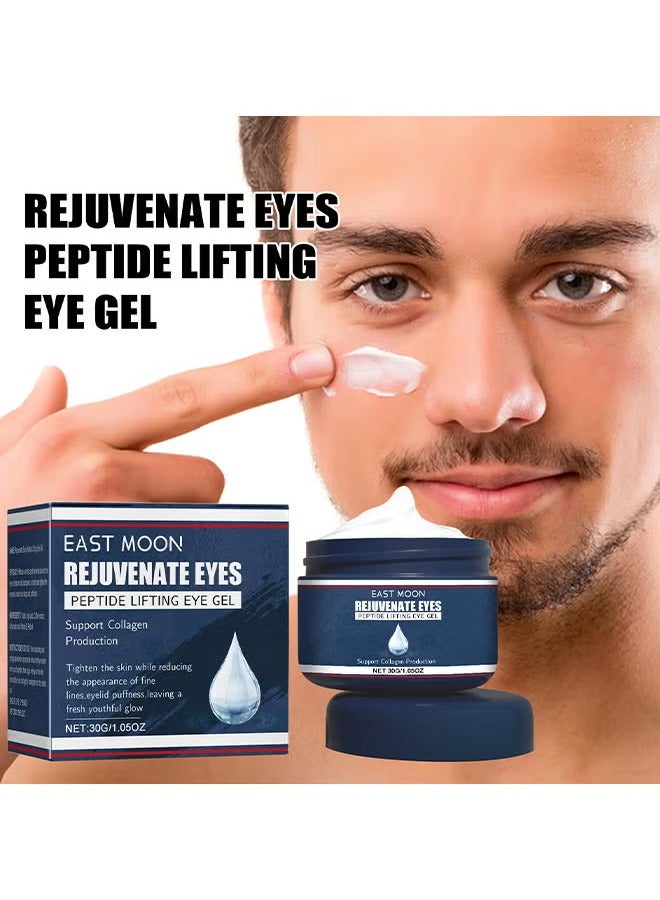East Moon Rejuvenate Eyes Peptide Lifting Eye Gel, Eye Cream For Dark Circles And Puffiness, Anti-Aging Eye Cream For Men, Brightens Reduces Puffiness, Dark Circles And Fine Lines, Eye Treatment Gel For Men 30G - Image 2