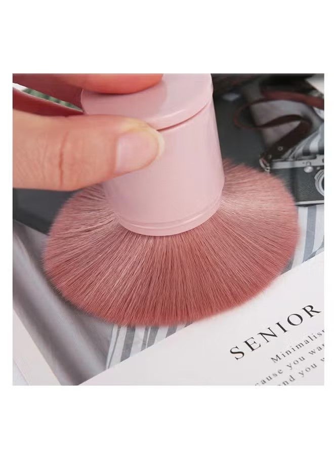 YJ Retractable Makeup Brushes Foundation Brush Blush Brush, Portable Travel Face Makeup Brush with Case, Face Blender Brush for Powder Mineral Blending Buffing Makeup Application - Image 4