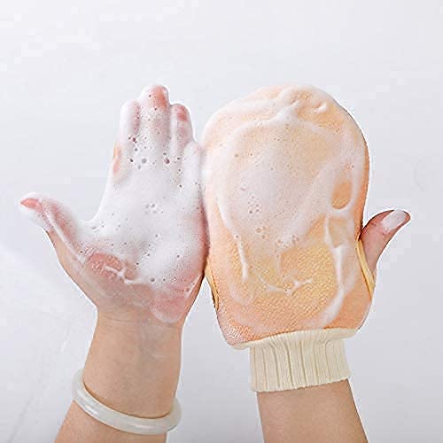 Bitrexup 3PCS Unisex Bathing Exfoliating Set Back Scrubber, Sponge Loofah & Glove Double Side Scrubbing Strap Dead Skin Remove Body Scrubs for Skin Deep Cleaning (Random Color) (Pack of 1) - Image 2