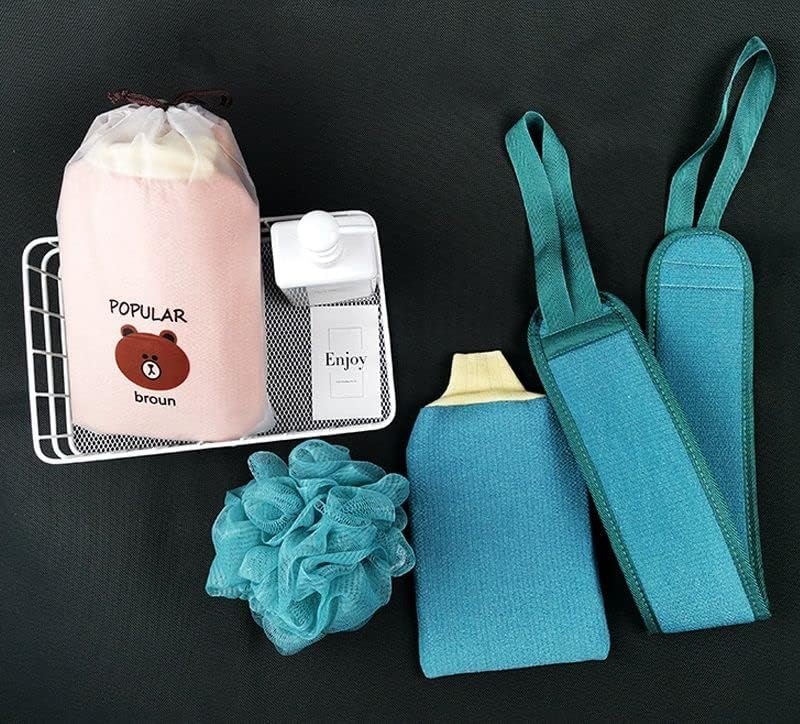 Bitrexup 3PCS Unisex Bathing Exfoliating Set Back Scrubber, Sponge Loofah & Glove Double Side Scrubbing Strap Dead Skin Remove Body Scrubs for Skin Deep Cleaning (Random Color) (Pack of 1) - Image 5