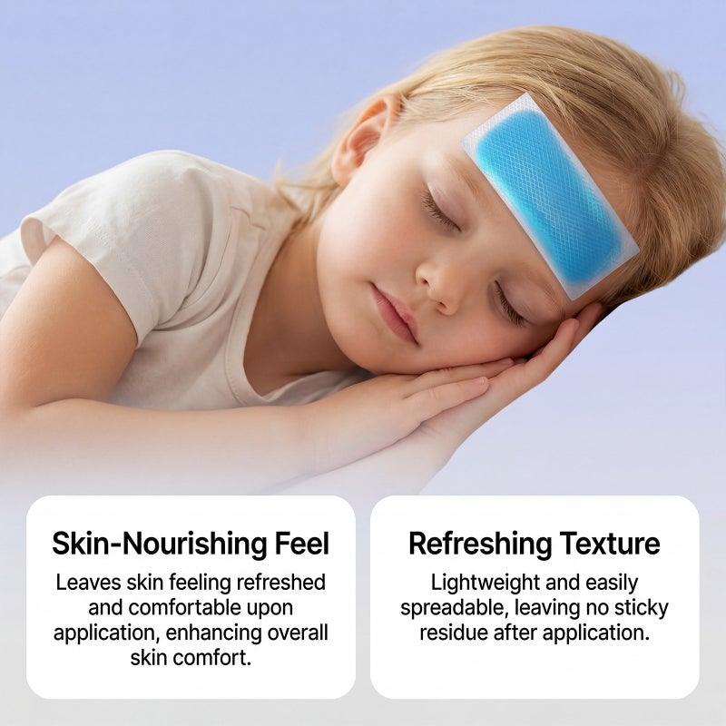 LANISKA Children's Forehead Cooling Patch - 2 Cool Gel Sheets for Baby Fever Relief - Image 2