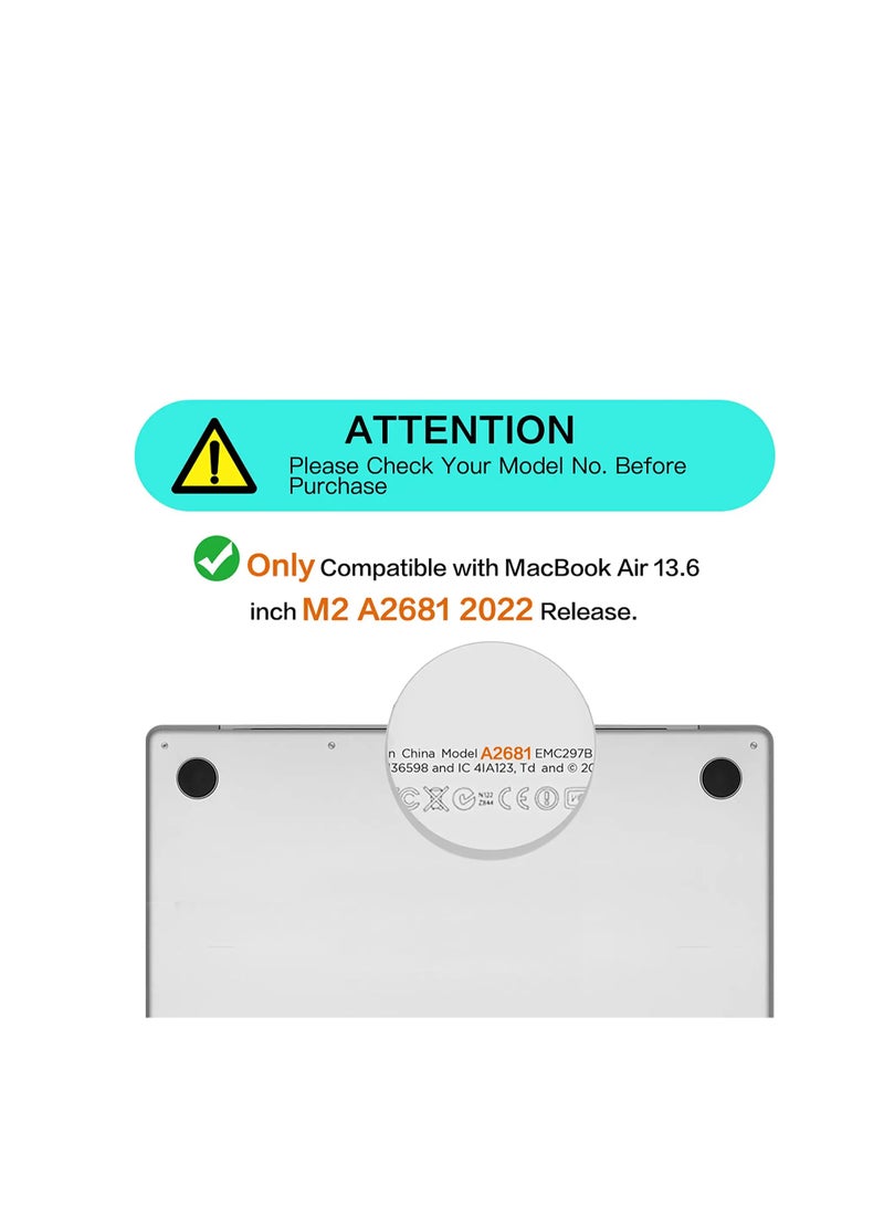 واقي شاشة لجهاز MacBook Air مقاس 13.6 بوصة (2024/2022، M3/M2، A3113/A2681)، طبقة غير لامعة من مادة البولي إيثيلين تيرفثالات، مضادة للتوهج، مضادة لبصمات الأصابع - Image 2