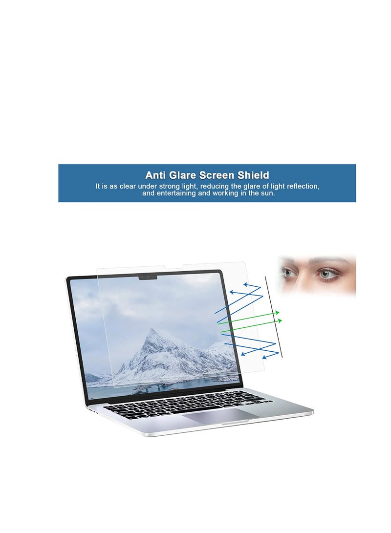واقي شاشة لجهاز MacBook Air مقاس 13.6 بوصة (2024/2022، M3/M2، A3113/A2681)، طبقة غير لامعة من مادة البولي إيثيلين تيرفثالات، مضادة للتوهج، مضادة لبصمات الأصابع - Image 1