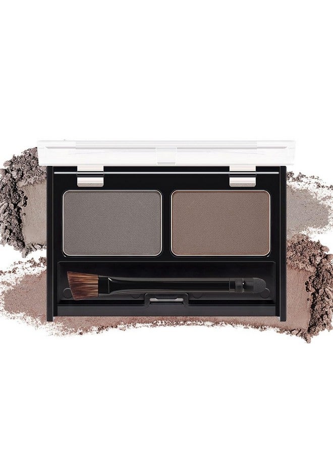 CAKAILA Brow Powder Kit,Long-Lasting Waterproof Two Colors Brow Filler Get Full Defined Natural Brows,Eyebrow Contour Palette With Double-Ended Eyebrow Brush,Sombra Para Cejas - Dark Brown+Grey - Image 1