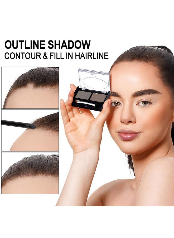 CAKAILA Brow Powder Kit,Long-Lasting Waterproof Two Colors Brow Filler Get Full Defined Natural Brows,Eyebrow Contour Palette With Double-Ended Eyebrow Brush,Sombra Para Cejas - Dark Brown+Grey - Image 3