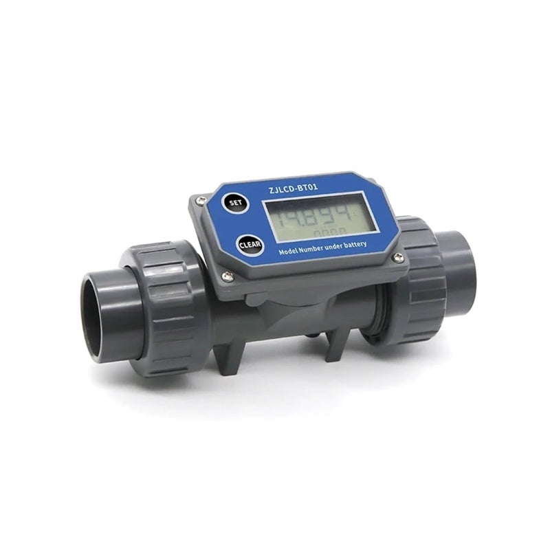 Turbine Flow Meter 1" To 3" Size ±2% Precision Digital Flow Meter - Clear Lcd Display Water Flow Meter For Pool Industrial Water Treatment Systems