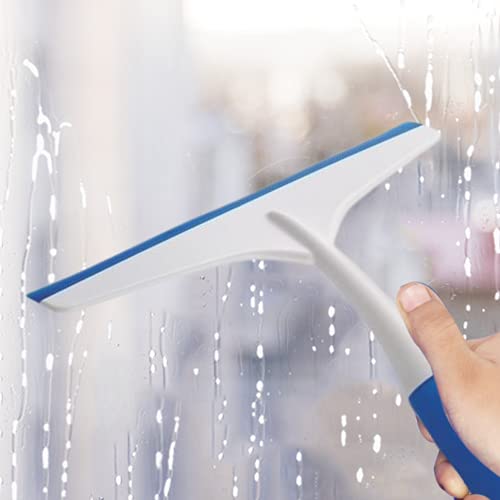 Kleeno Cello Kleeno Platfrom and Glass Plastic Wiper | Featuring Dual-Purpose Design, Rubberised Handle For Comfortable Grip, Hanging Provision | Ideal for Home, Kitchen & Office | Blue and White - Image 3