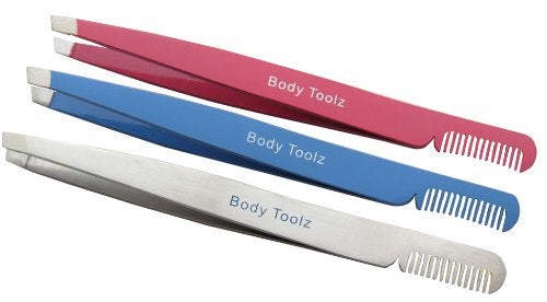 Body Toolz Slanted Tweezer with Comb, Colors may vary - Image 4