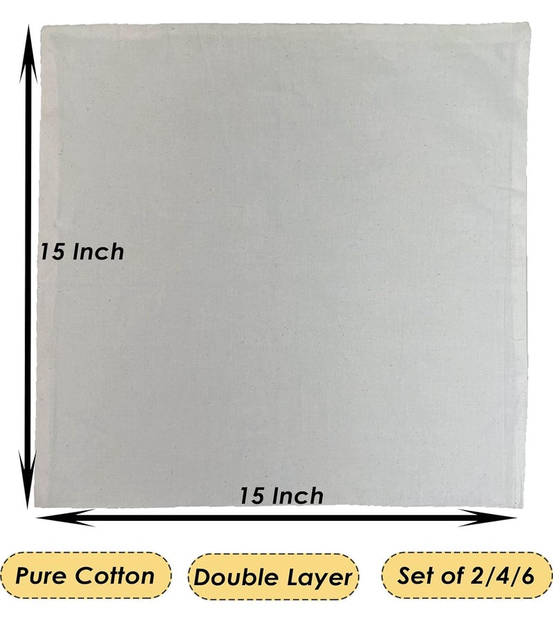 Breezy Blends Breezy Blends Set of 4 Cotton Roti Clothes Wrap 15x15 inch muslin cloth for chapati for hot case kitchen Chapati cloth wrap roti cloth - Image 3
