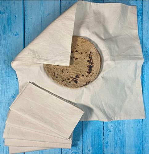 Breezy Blends Breezy Blends Set of 4 Cotton Roti Clothes Wrap 15x15 inch muslin cloth for chapati for hot case kitchen Chapati cloth wrap roti cloth - Image 1