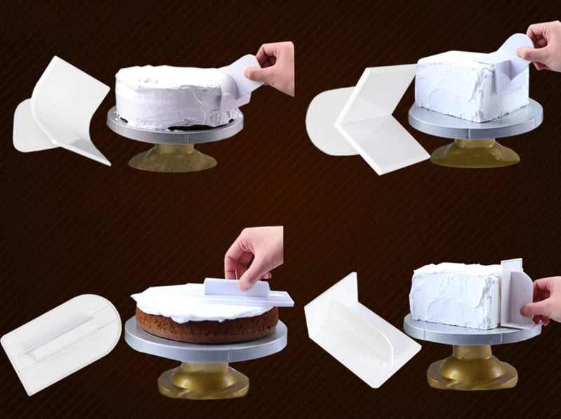 SUNKOOL 4pcs Fondant Icing Smoother Polisher for Cake Decoration Sugarcraft Scraper Paddle Tool - Image 3